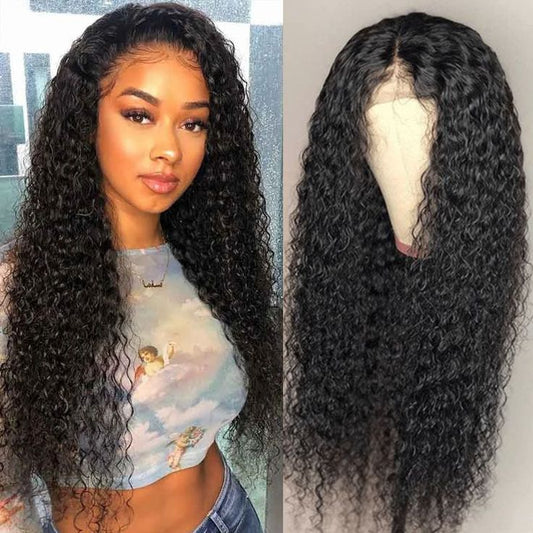 Budget Friendly 13x4 Curly Human Hair 150 Density Lace Frontal Wigs