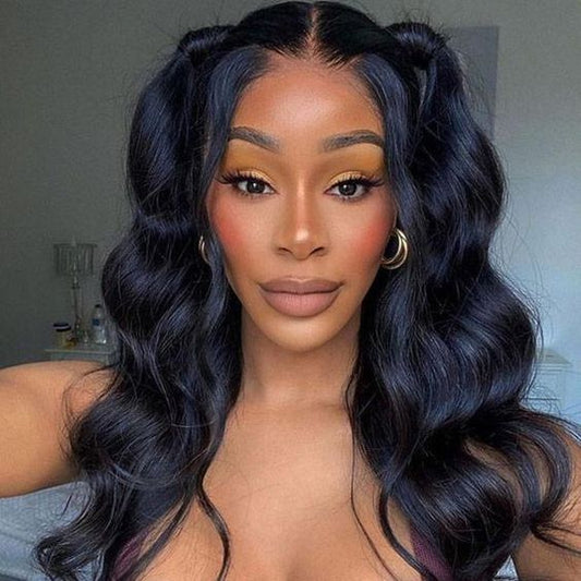 Queen Life hair 4x4 Body Lace Closure Wig Density150% Swiss Lace Human Hair
