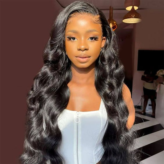 Queen Life hair 13x6 Body Lace Wig Transparent Nature Lace Density 150% 180% Brazilian hair