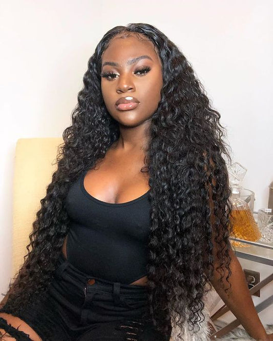 Queen Life hair 4X4 Water Lace Closure Wig Swiss Lace 150% Density Human Hair