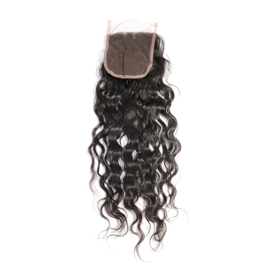 Queen Life hair 9A 3 Bundles With Lace Closure Water Wave Brazilian Human Hair