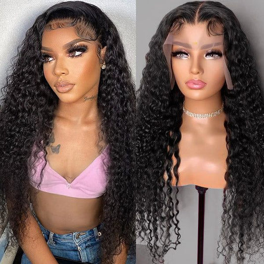 Queen Life hair 13x4 13x6 Curly HD Human Hair 180 Density Lace Frontal Wigs