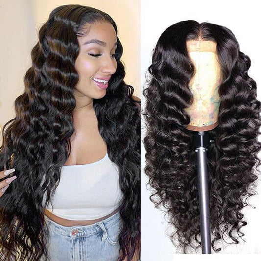 Queen Life hair 13x4 13x6 Loose Deep Wave HD Human Hair 180 Density Lace Frontal Wigs
