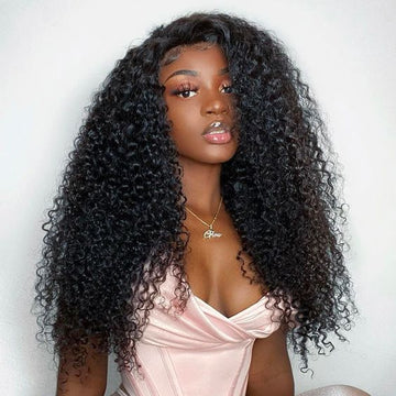 Queen Life Natural Black 13x4 Transparent Lace Frontal Human Hair Straight Wig With Baby Hair