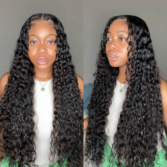 Queen Life hair 13x4 13x6 Water Wave HD Human Remy Hair 180 Density Lace Frontal Wigs