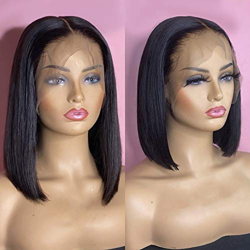 Queen Life hair 13x4 Straight Lace Front Pixie Cut Bob WIgs Natural Black