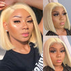 Queen Life Blonde 613 Straight 13x4 Lace Front T Part Bob Wig