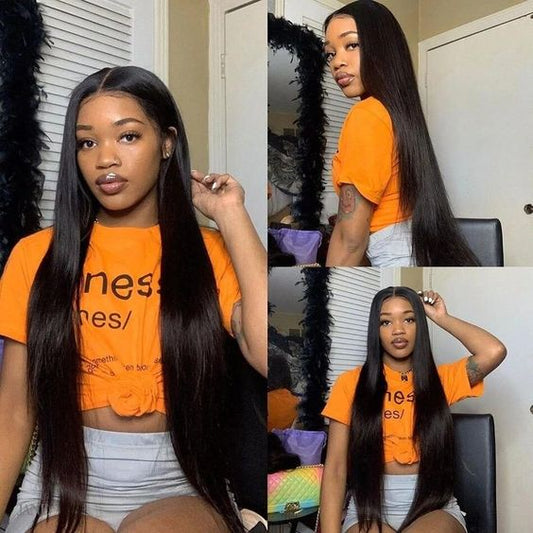 Queen Life hair Full Lace Wig Swiss Lace Density 180% Straight Wave Human Hair