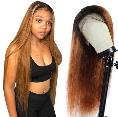 Queen Life hair 13X4 Lace Front Wig Swiss Lace 1B/30 Colored Hair Straight Wave