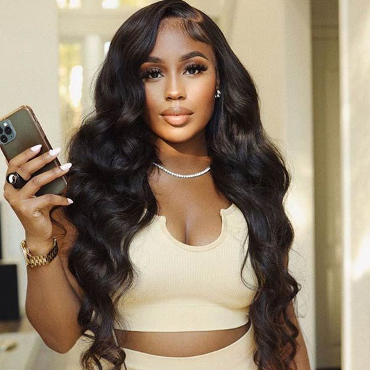 Queen Life HD Lace Wigs Body Wave 13x4 Lace Front 150% Wigs Real Hair Transparent Wigs