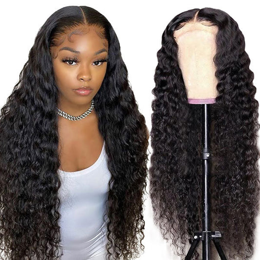 Glueless Deep Wave Frontal Wig Hd Human Hair Lace Front Wigs with Baby Hair