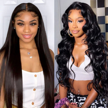 Queen Life HD Lace Wigs Body Wave 13x4 Lace Front 180% Wigs Real Hair Transparent Wigs