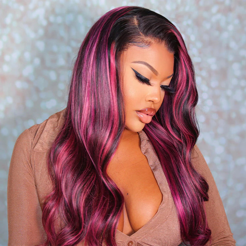 queen life rose pink highlight wig