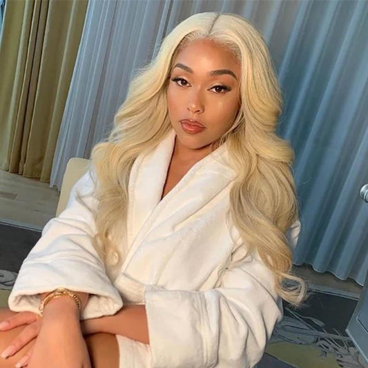 Queen Life hair 13x4 Transparent Lace Front Blonde Wig Body Wave 180% 210%Density