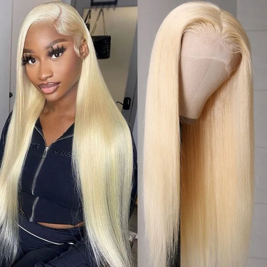 Queen Life Straight 613 Platinum Blonde Wig 13x4 Transparnet Lace Front 210% Density