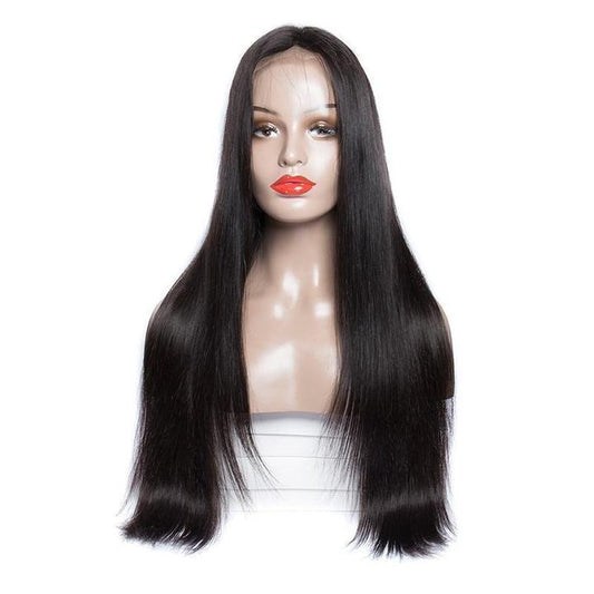 32inch Natural Black 13x4 Lace Front Wig Straight Nature Transparent Swiss Lace Density 150％ 180% human hair